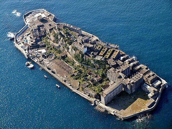 Hashima Island (Battleship Island) off Japan's coast