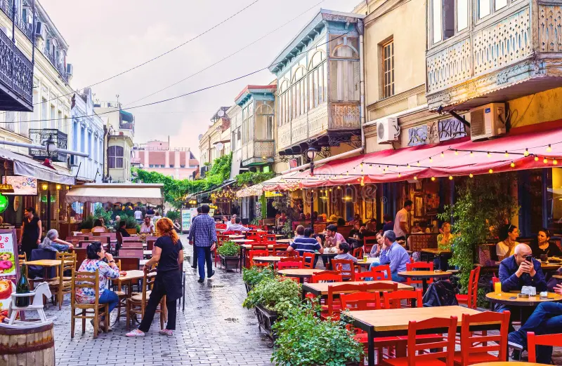 the long summer terrace in tbilisi