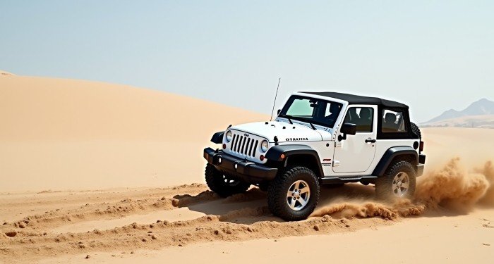 Jeep in the desert